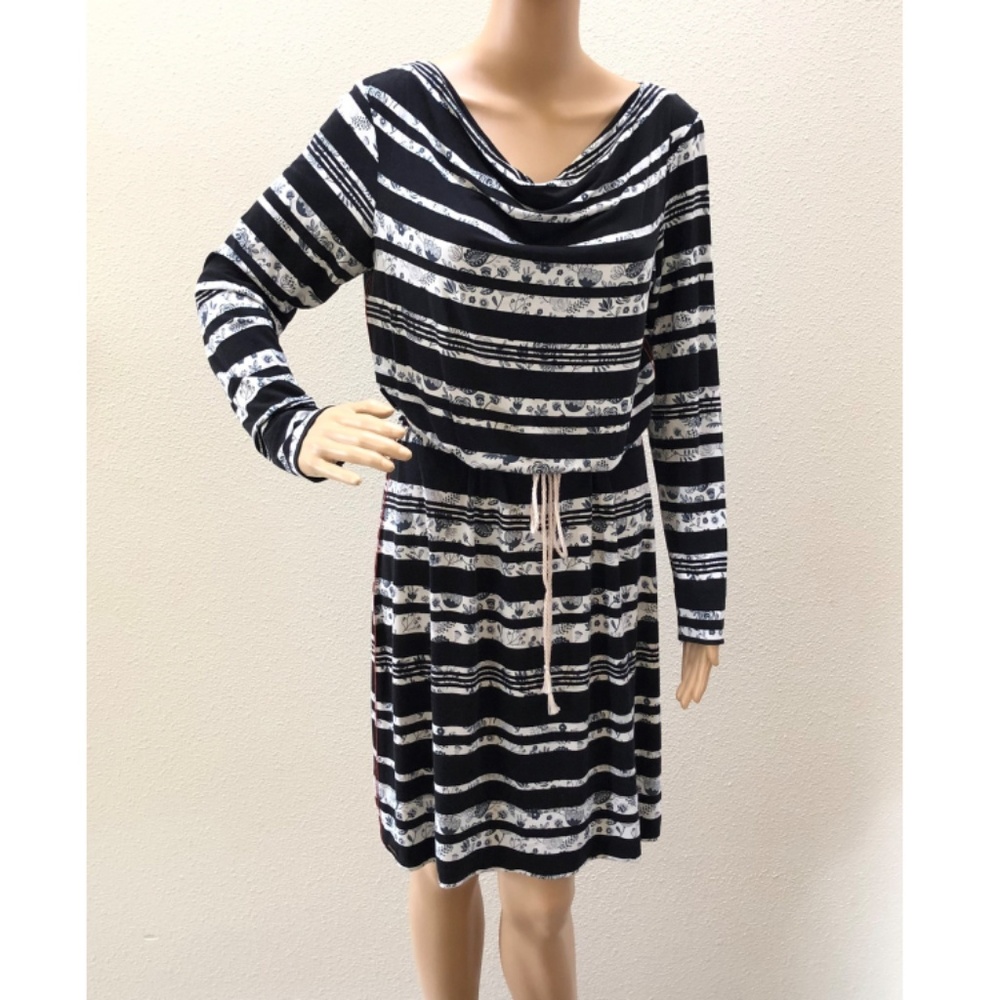 NWOT Hatley Black & White Striped Floral Dress S - Picture 3 of 8